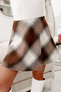 If Things Were Different Plaid Mini Skirt (Caramel) - NanaMacs