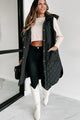 My Missing Piece Quilted Hooded Vest (Black) - NanaMacs