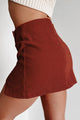 The Day We Met Button Detail Mini Skirt (Brick) - NanaMacs