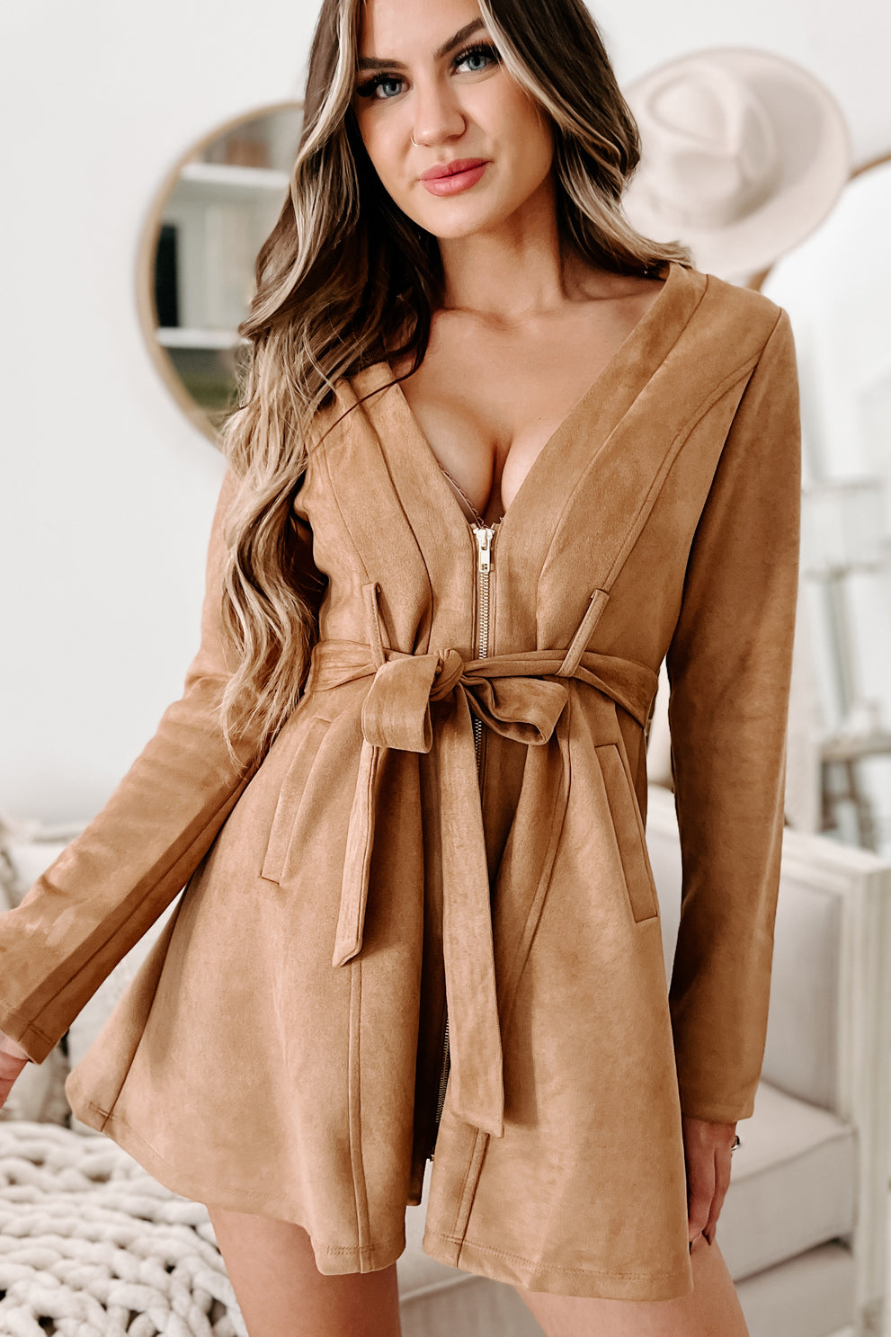 Doorbuster- Yours Forever Faux Suede Jacket (Camel) - NanaMacs