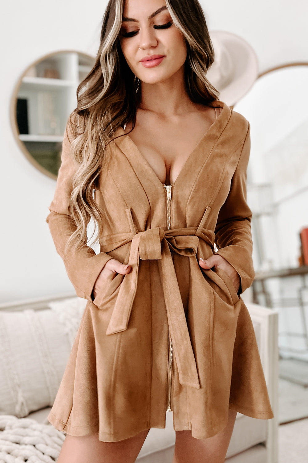 Doorbuster- Yours Forever Faux Suede Jacket (Camel) - NanaMacs