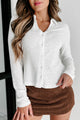 Holiday Steal- Can't Complain Collared Button-Front Top (White) - NanaMacs