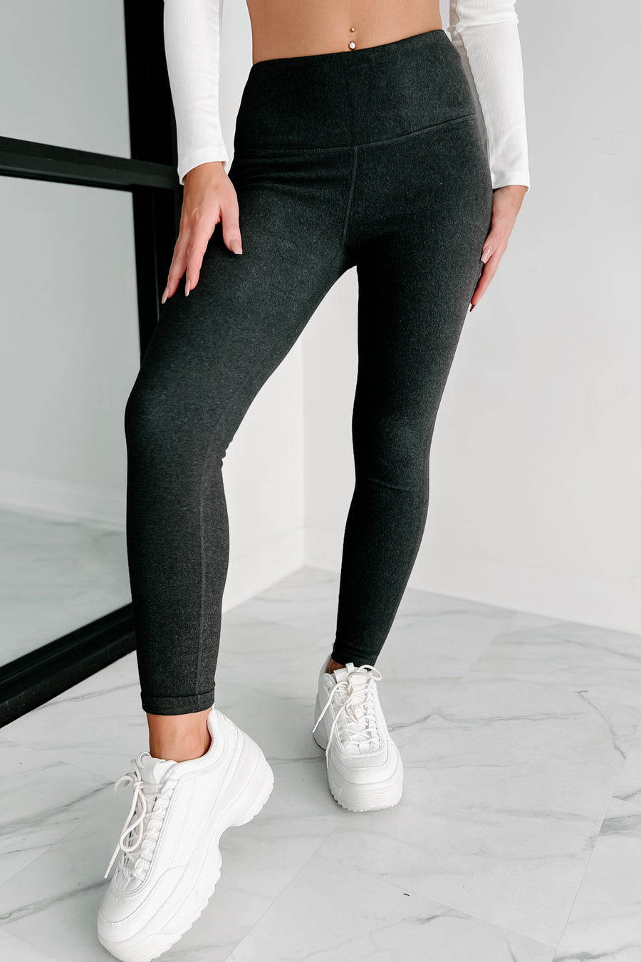 Doorbuster- Her Soft Side Brushed Fleece Leggings (Black) - NanaMacs