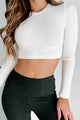 Right Beside You Long Sleeve Ribbed Crop Top (White) - NanaMacs