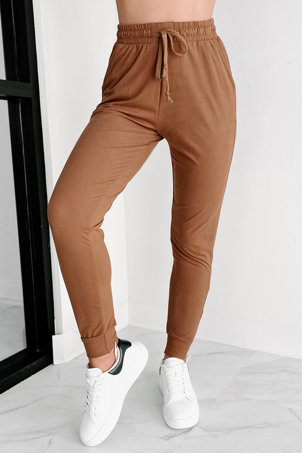 Keeping Cozy Buttery Soft Joggers (Cognac) - NanaMacs