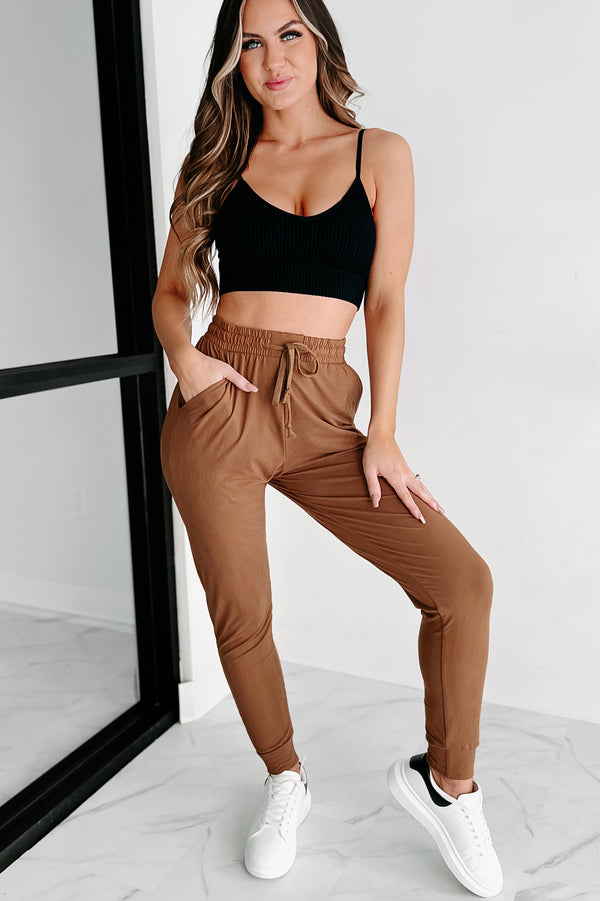 Keeping Cozy Buttery Soft Joggers (Cognac) - NanaMacs