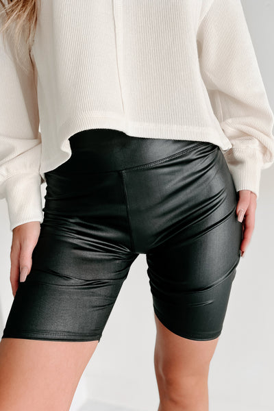 Hate To See Her Go Faux Leather Biker Shorts (Black) - NanaMacs