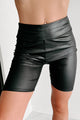 Hate To See Her Go Faux Leather Biker Shorts (Black) - NanaMacs