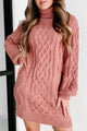 Holiday Steal- Choose Kindness Turtleneck Sweater Dress (Mauve) - NanaMacs