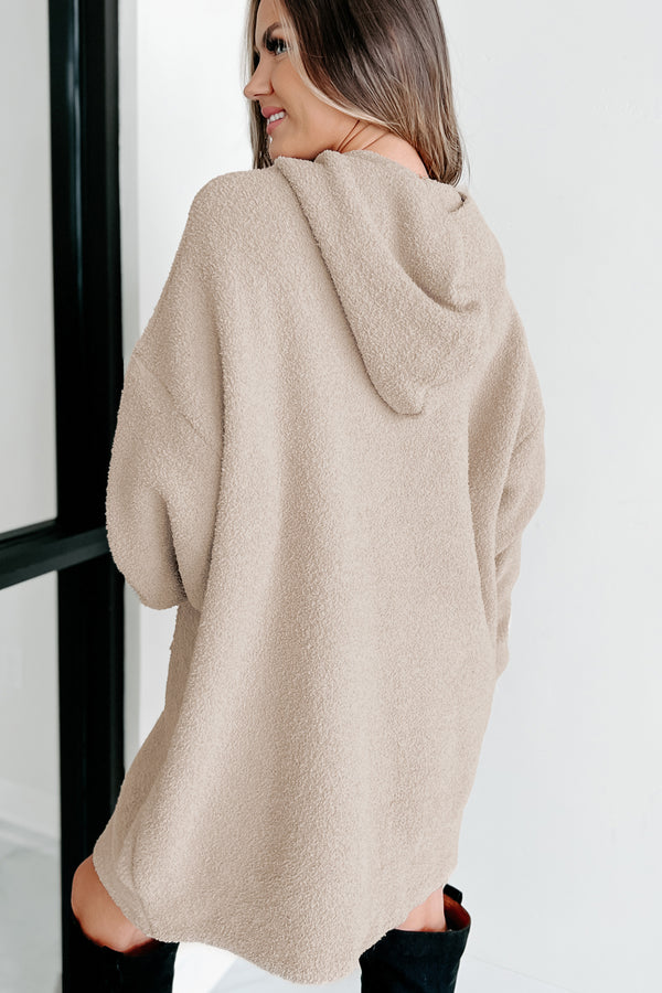 My Only Comfort Plush Knit Blanket Hoodie (Beige) - NanaMacs