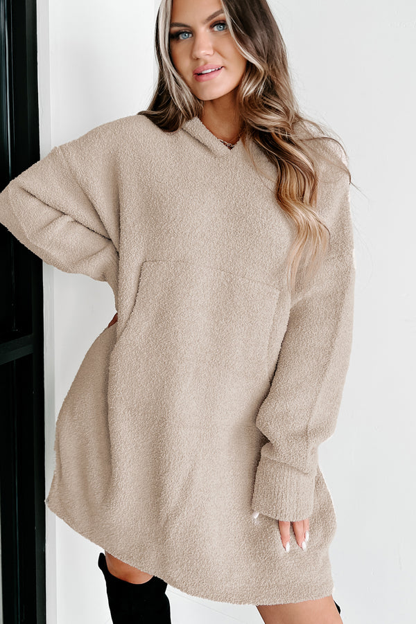 My Only Comfort Plush Knit Blanket Hoodie (Beige) - NanaMacs