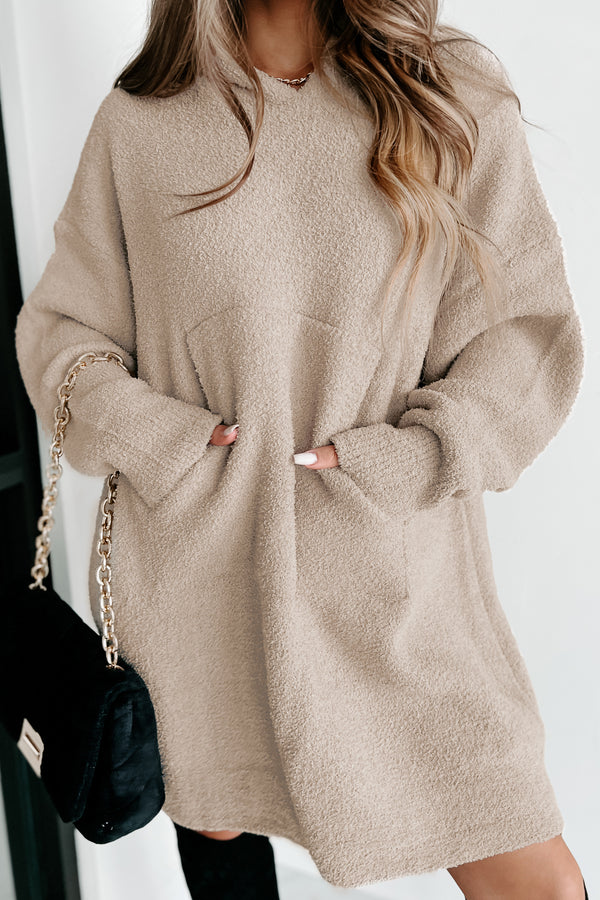 My Only Comfort Plush Knit Blanket Hoodie (Beige) - NanaMacs