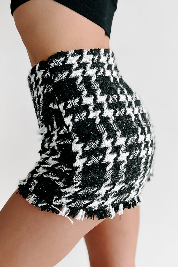 Thankful For You Houndstooth Skort (Black) - NanaMacs