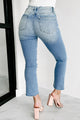 Just Friends Eunina High Rise Cropped Bootcut Jeans (Light) - NanaMacs