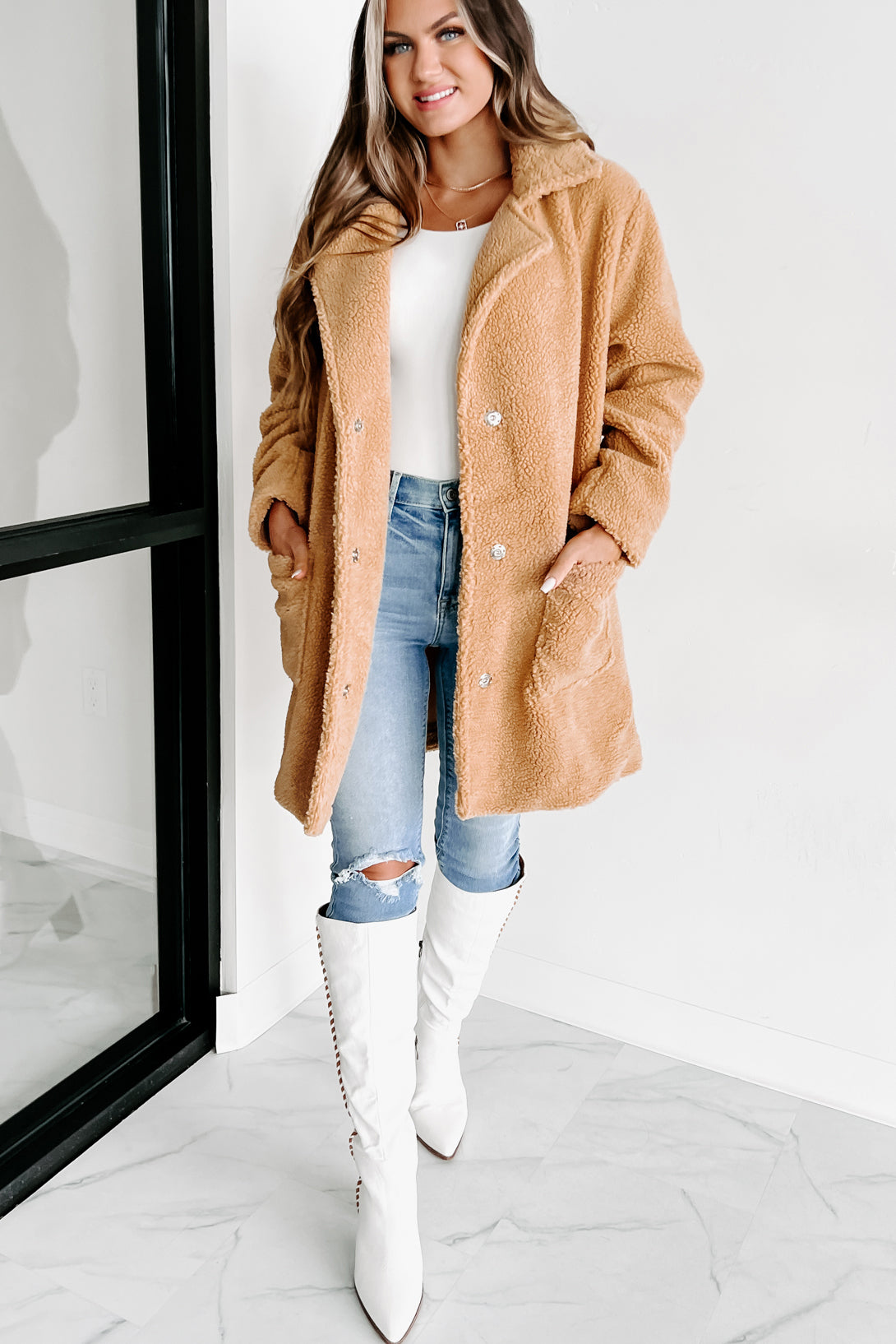 Coldest Days Teddy Coat (Camel) - NanaMacs