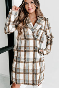 Heading Downtown Plaid Coat (Brown Multi) - NanaMacs