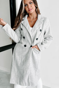 Inspiring Confidence Single Button Coat (Heather Grey) - NanaMacs