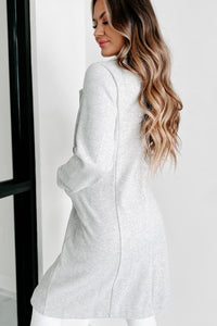 Inspiring Confidence Single Button Coat (Heather Grey) - NanaMacs