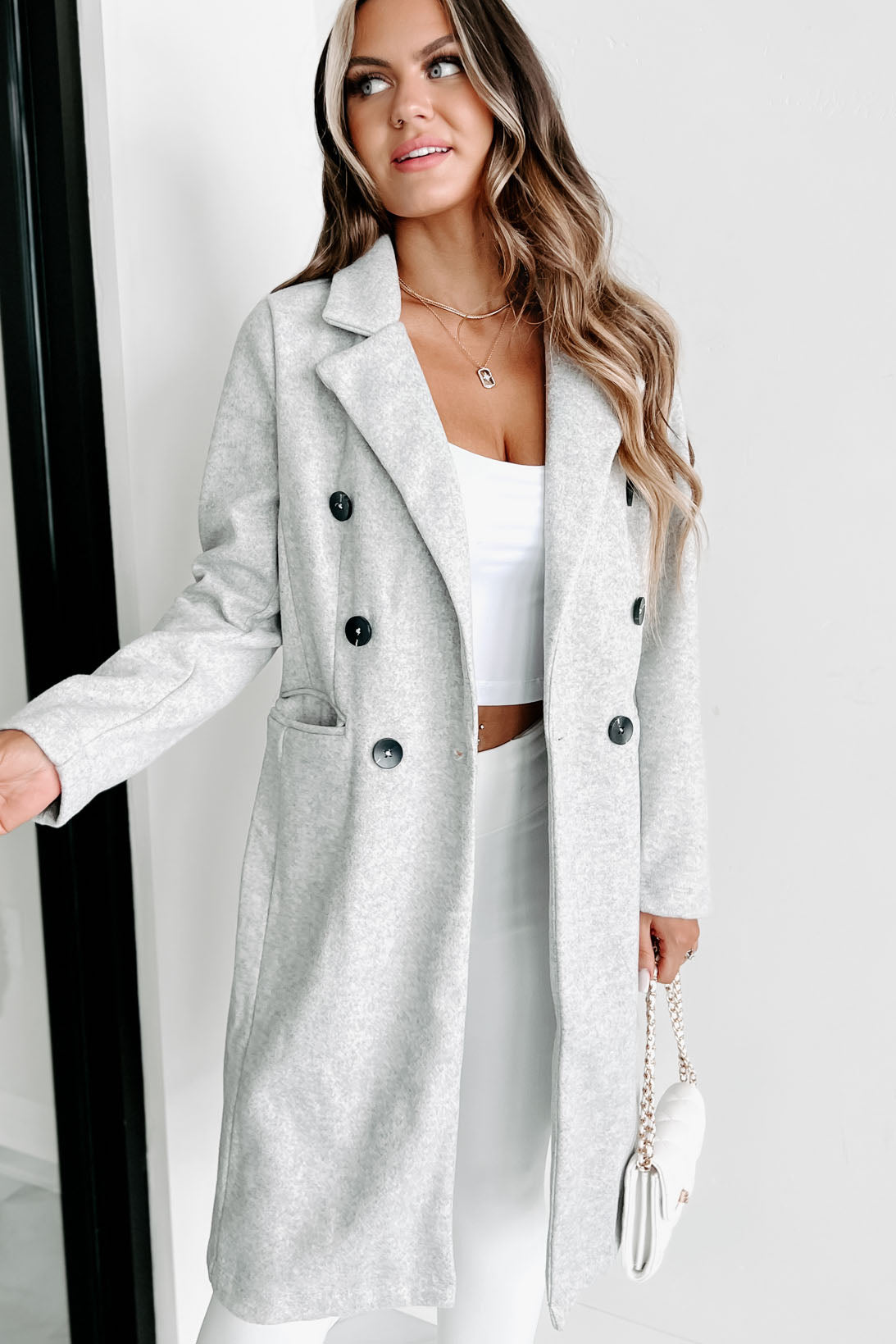 Inspiring Confidence Single Button Coat (Heather Grey) - NanaMacs