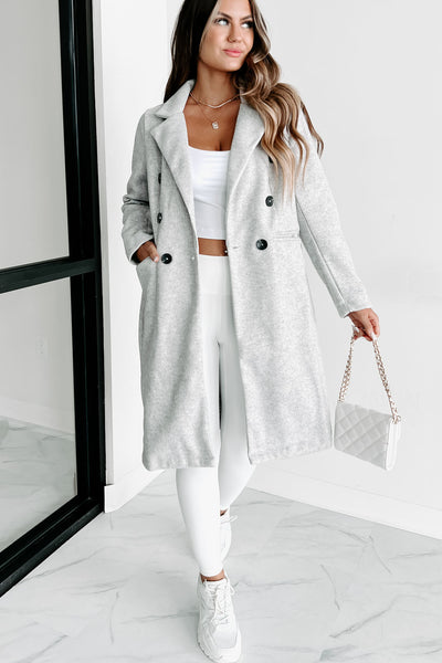 Inspiring Confidence Single Button Coat (Heather Grey) - NanaMacs