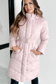 Igloos & Icicles Belted Puffer Coat (Dusty Pink) - NanaMacs