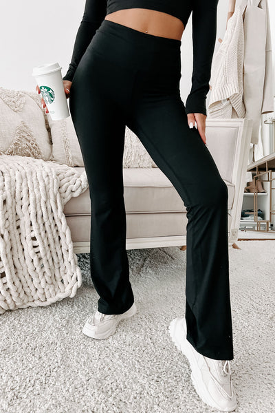 Running Late Flared Yoga Pants (Black) · NanaMacs