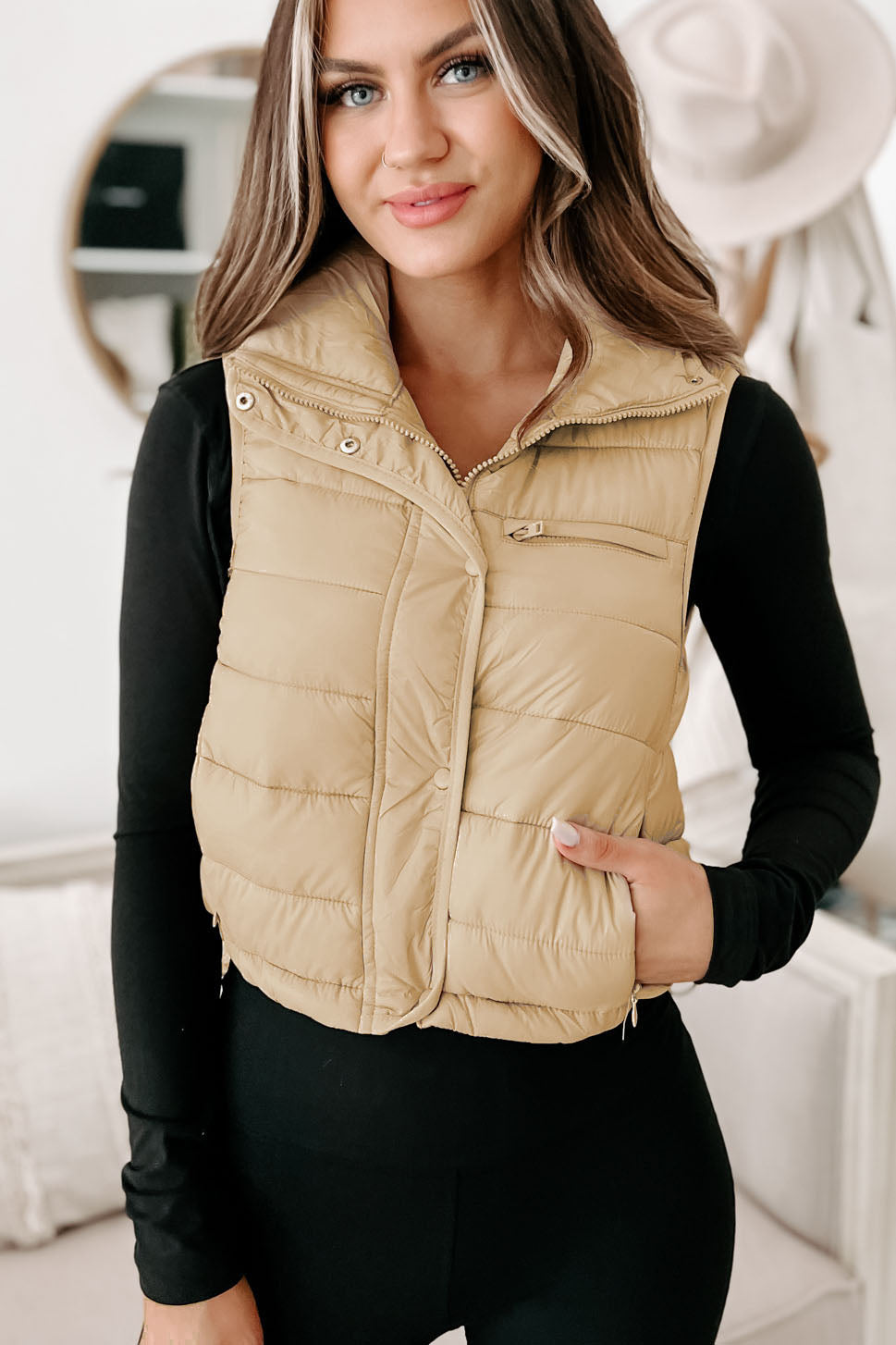 Northern Winds Puffer Vest (Khaki) - NanaMacs