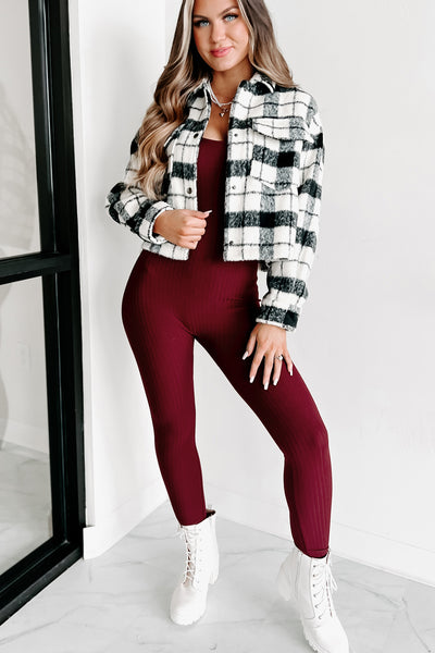 Sade Plaid Shacket (Black/White) - NanaMacs