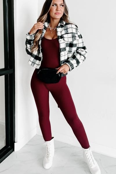 Sade Plaid Shacket (Black/White) - NanaMacs