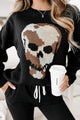 Just A Heads Up Camo Skull Sweater (Black) - NanaMacs