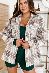 Counting On It Plaid Shacket (Brown) - NanaMacs