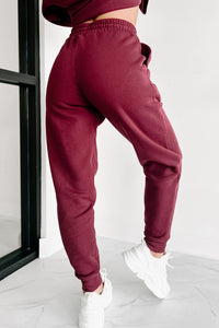 Just Admit It Sweatshirt & Jogger Two-Piece Set (Dark Burgundy) - NanaMacs