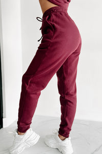 Just Admit It Sweatshirt & Jogger Two-Piece Set (Dark Burgundy) - NanaMacs