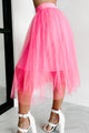 Give It A Twirl Mesh Midi Skirt (Bubble Gum) - NanaMacs