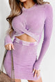 Always Take The Lead Ribbed Cutout Dress (Lilac) - NanaMacs