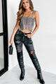 Whatever You Like Mid-Rise Distressed Special A Skinny Jeans (Grey) - NanaMacs