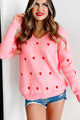 Couldn't Love You More V-Neck Sweater (Pink) - NanaMacs