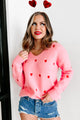 Couldn't Love You More V-Neck Sweater (Pink) - NanaMacs