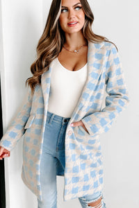 Pay Your Dues Plaid Coat (Blue) - NanaMacs