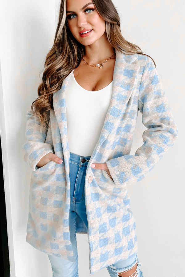 Pay Your Dues Plaid Coat (Blue) - NanaMacs