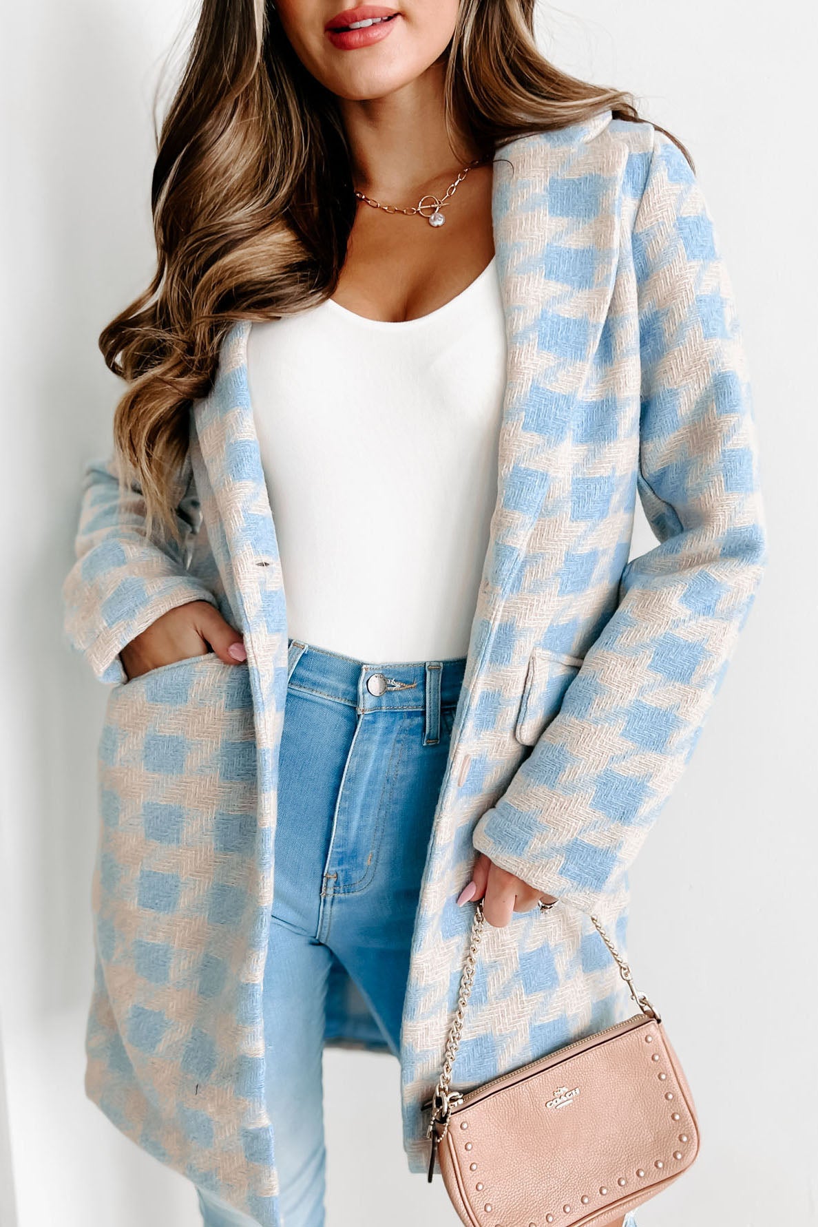 Pay Your Dues Plaid Coat (Blue) - NanaMacs