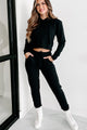 Tear Up This Town Hooded Top & Joggers Two-Piece Set (Black) - NanaMacs