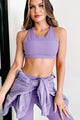 Muscled Beauty Cross-Back Sports Bra (Pale Purple) - NanaMacs