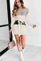 Winter Wonders Colorblock Sweater Dress (Olive/Ivory) - NanaMacs