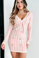 Give Me A Distraction Houndstooth Sweater Dress (Pink/Ivory) - NanaMacs