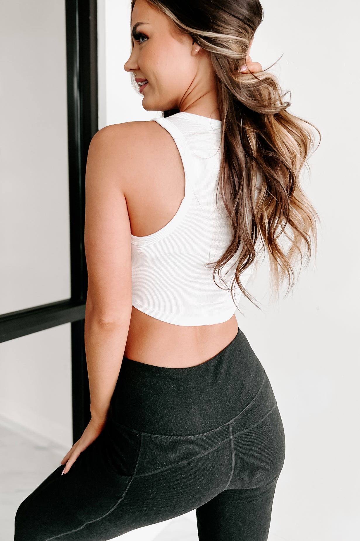 Simplicity At It's Finest Ribbed Crop Tank (White) - NanaMacs