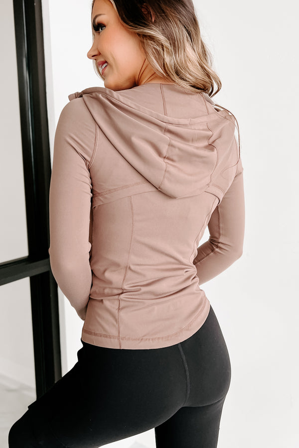 Seeing Results Hooded Active Jacket (Cocoa) - NanaMacs