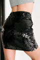 Bringing Sequin Back Sequin Mini Skirt (Black) - NanaMacs
