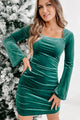 Stealing Looks Velvet NanaMacs Original Dress (Green) - NanaMacs