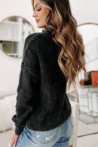 Okay With Me Turtleneck Sweater (Black) - NanaMacs